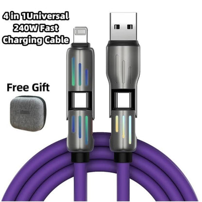 Aioneus 4 in 1 Fast Charger Cable & 4-Port 40W Fast Charger Block, Charger Set, Travel Charger Set, Boyfriend Gift, Christmas Gift